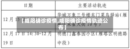 【咸阳确诊疫情,咸阳确诊疫情轨迹公布】-第2张图片