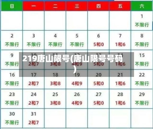 219唐山限号(唐山限号号码)