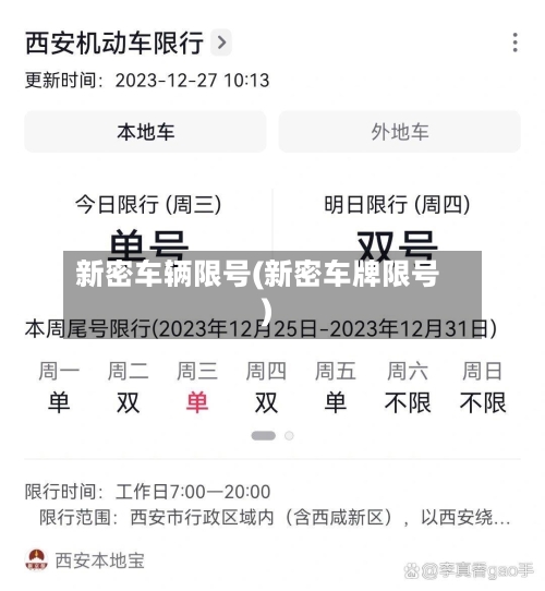 新密车辆限号(新密车牌限号)