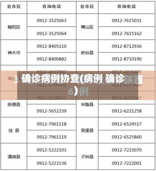 确诊病例协查(病例 确诊)
