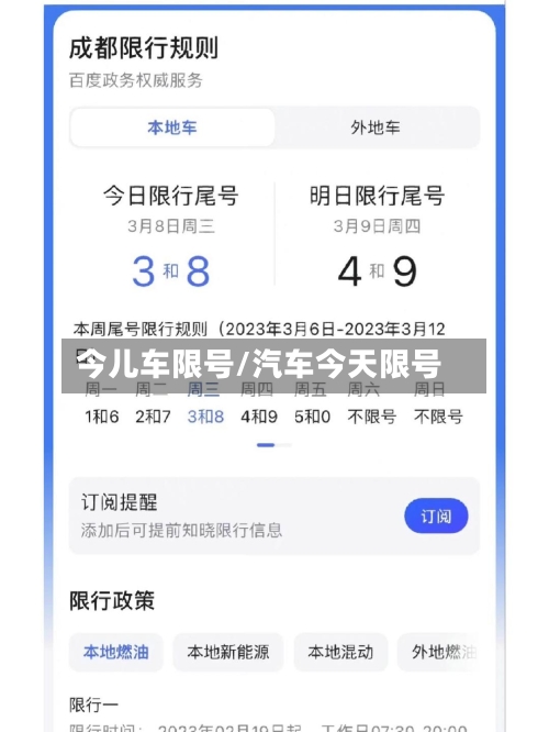 今儿车限号/汽车今天限号-第2张图片