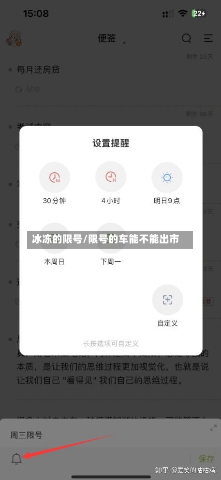 冰冻的限号/限号的车能不能出市