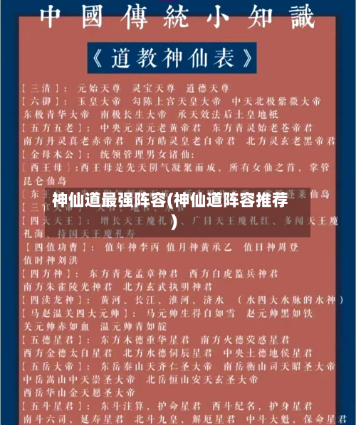 神仙道最强阵容(神仙道阵容推荐)