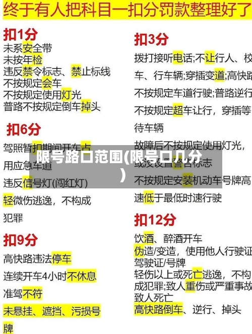限号路口范围(限号口几分)