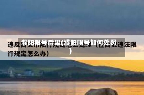 濮阳限号后果(濮阳限号如何处罚)-第2张图片