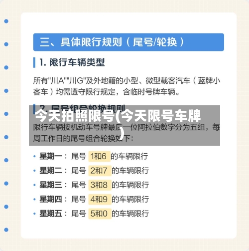 今天拍照限号(今天限号车牌)