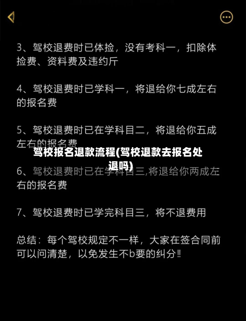 驾校报名退款流程(驾校退款去报名处退吗)
