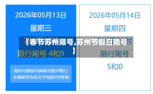 【春节苏州限号,苏州节假日限号】