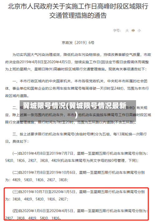 翼城限号情况(翼城限号情况最新)