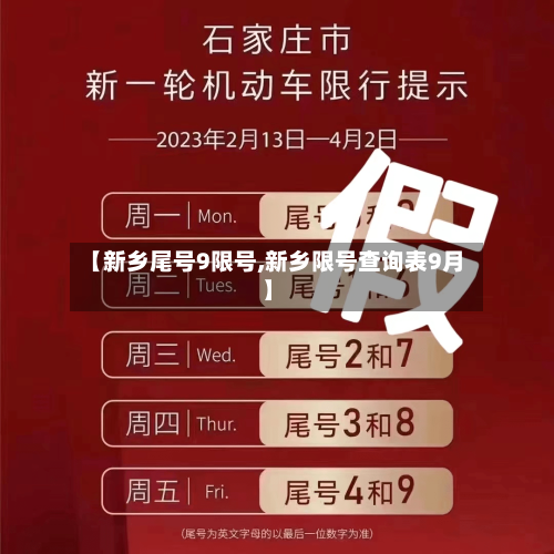 【新乡尾号9限号,新乡限号查询表9月】-第2张图片