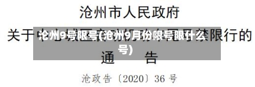 沦州9号限号(沧州9月份限号限什么号)-第3张图片