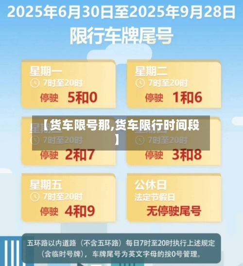 【货车限号那,货车限行时间段】-第2张图片