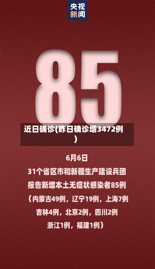 近日确诊(昨日确诊增3472例)
