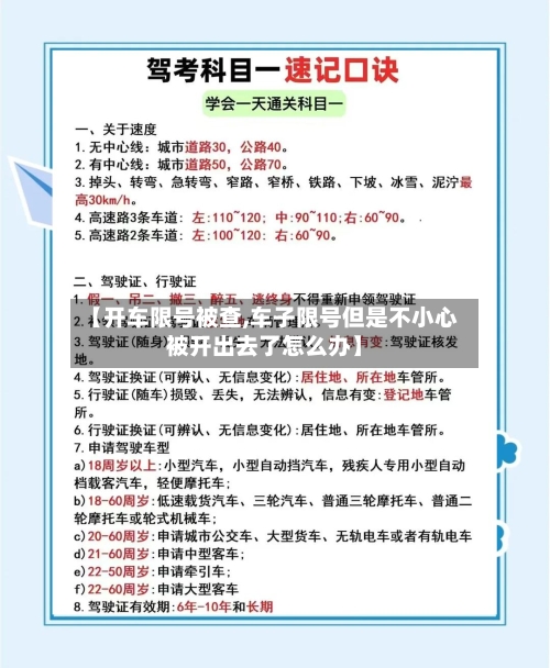 【开车限号被查,车子限号但是不小心被开出去了怎么办】