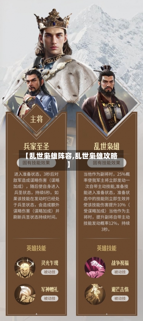 【乱世枭雄阵容,乱世枭雄攻略】-第2张图片