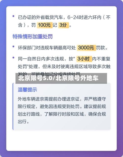 北京限号5.0/北京限号外地车
