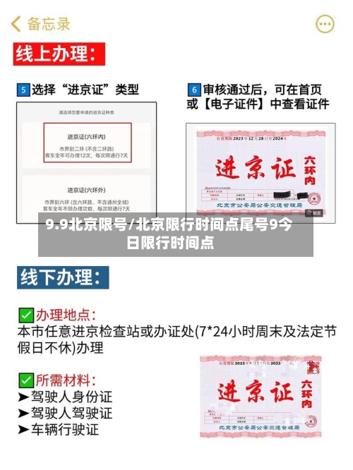 9.9北京限号/北京限行时间点尾号9今日限行时间点