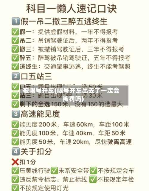 被限号开车(限号开车出去了一定会被罚吗)