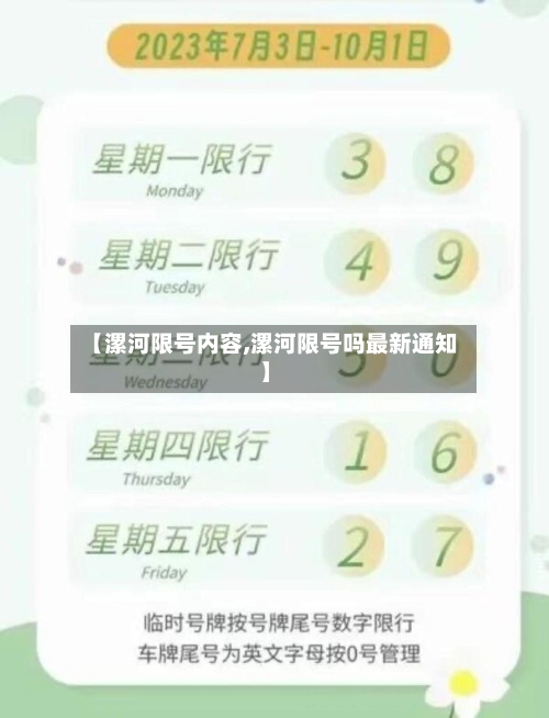 【漯河限号内容,漯河限号吗最新通知】