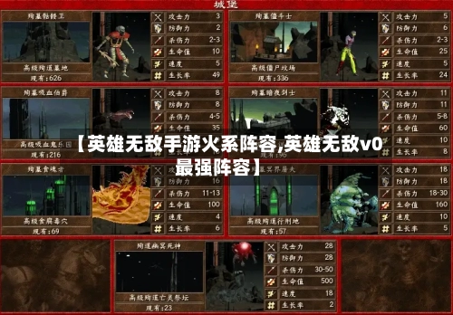 【英雄无敌手游火系阵容,英雄无敌v0最强阵容】