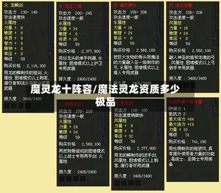魔灵龙十阵容/魔法灵龙资质多少极品-第2张图片