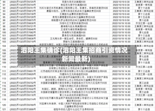 泗阳王集确诊(泗阳王集招商引资情况新闻最新)-第3张图片
