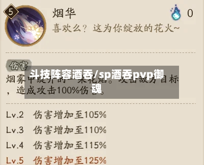 斗技阵容酒吞/sp酒吞pvp御魂