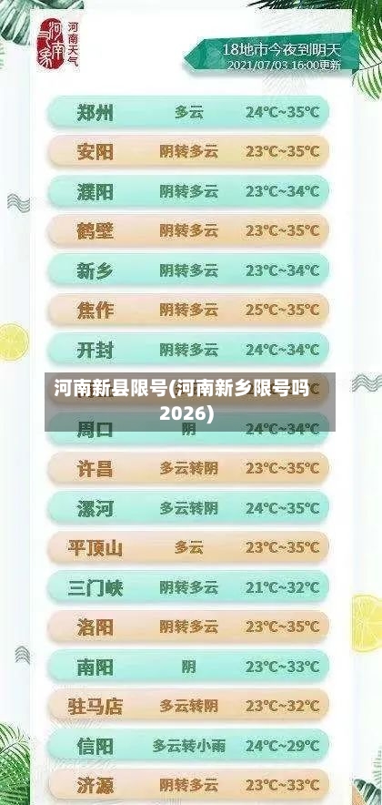河南新县限号(河南新乡限号吗2026)
