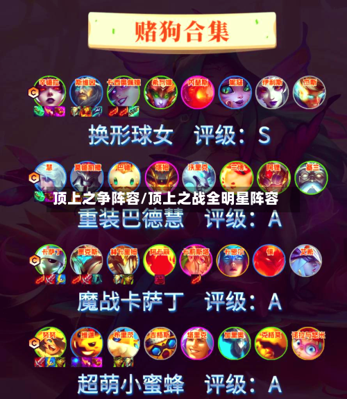 顶上之争阵容/顶上之战全明星阵容-第2张图片