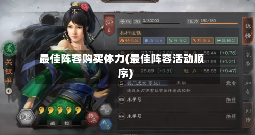 最佳阵容购买体力(最佳阵容活动顺序)-第2张图片